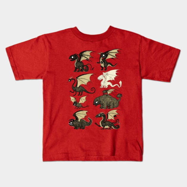 Assorted Dragons Kids T-Shirt by djrbennett